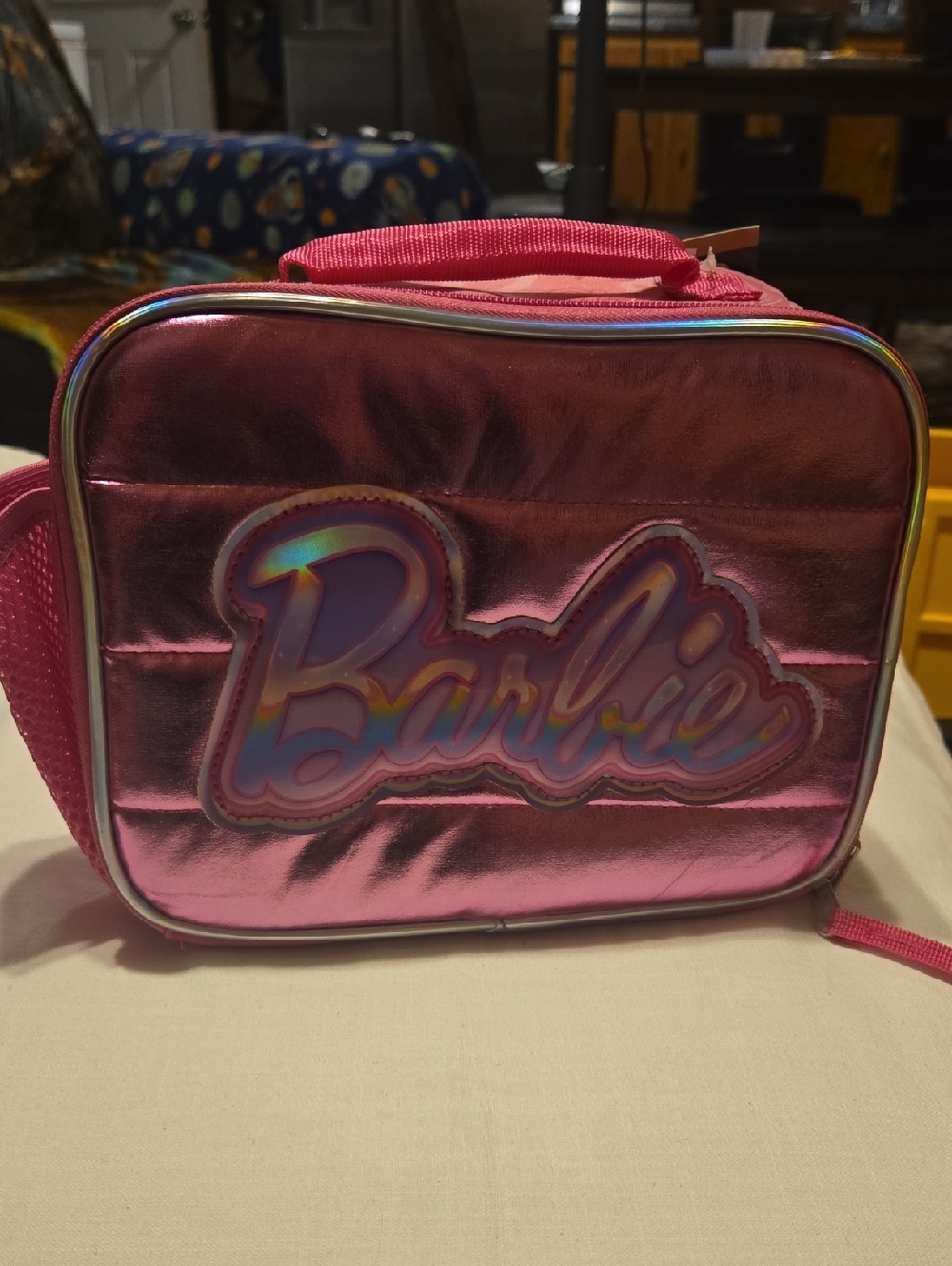 Barbie Pink Holographic Metallic Lunch Tote
